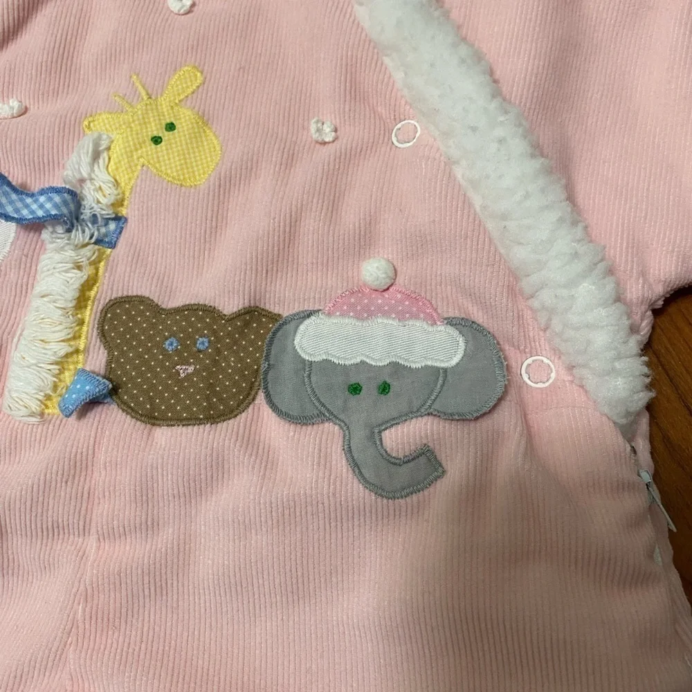 BETTI TERRELL BY JOHNSTON vintage girls pink snow suit winter animals